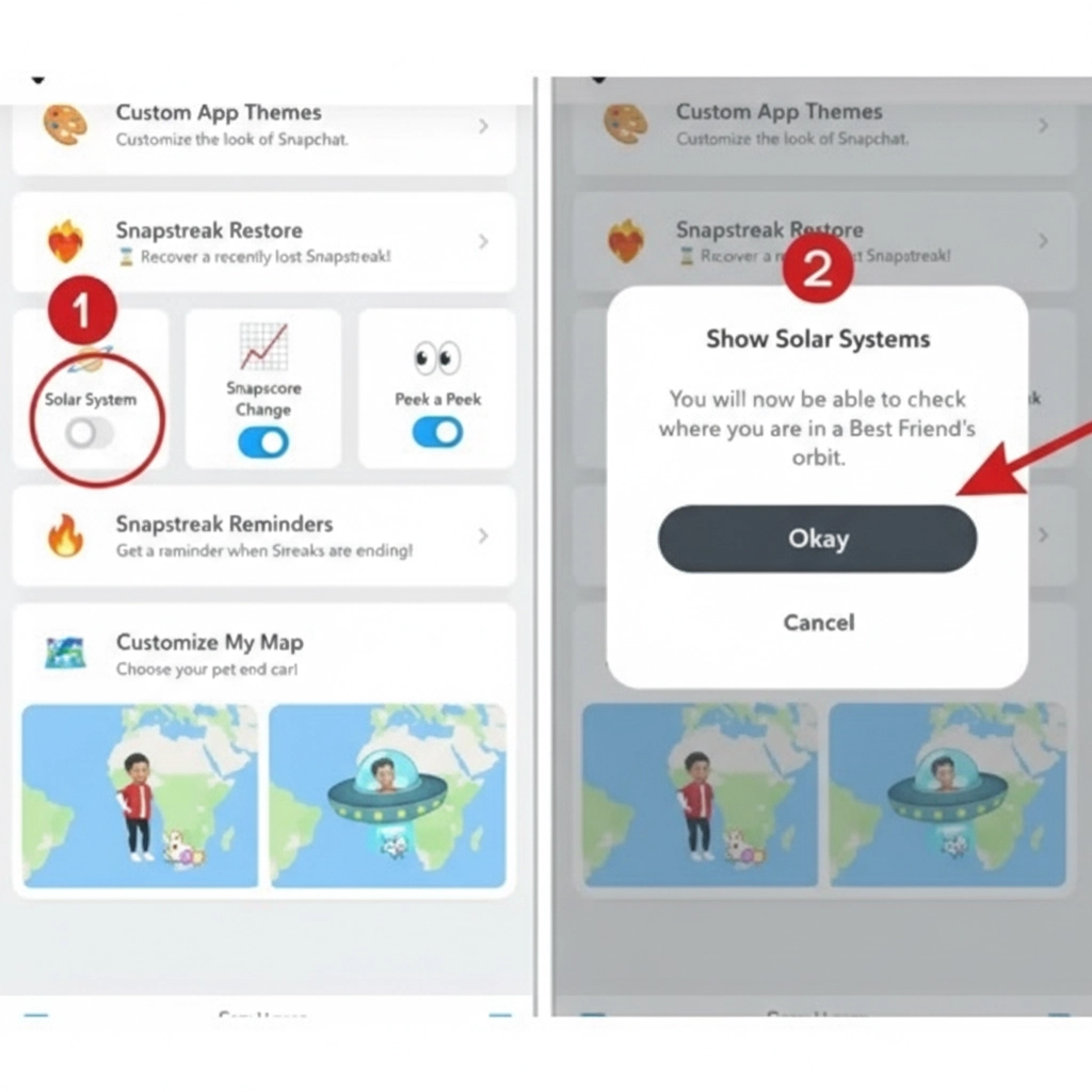 enable Snapchat planets